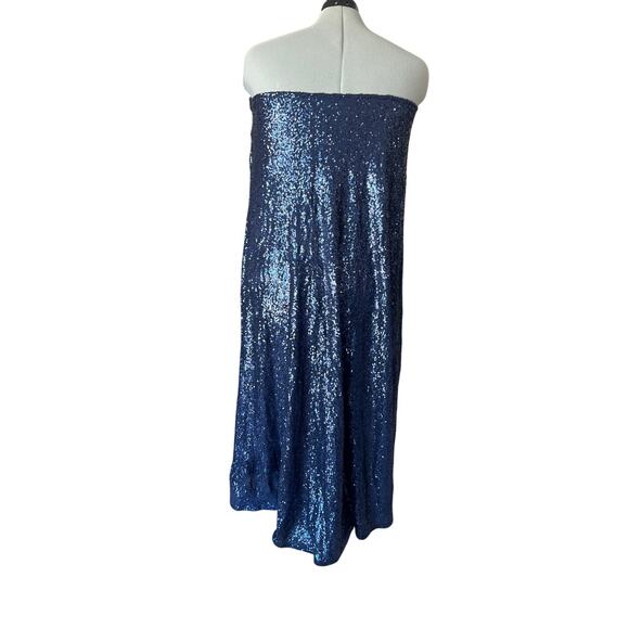 Society Plus Blue Sequin Ball Gown Skirt or Dress Women's Size 18-20 Zip GLAM - Picture 9 of 14